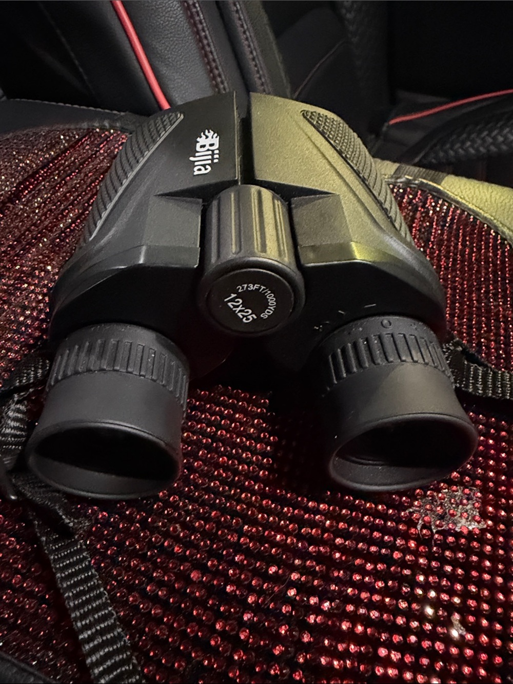 12x25 Black Binoculars - Compact Outdoor Optics